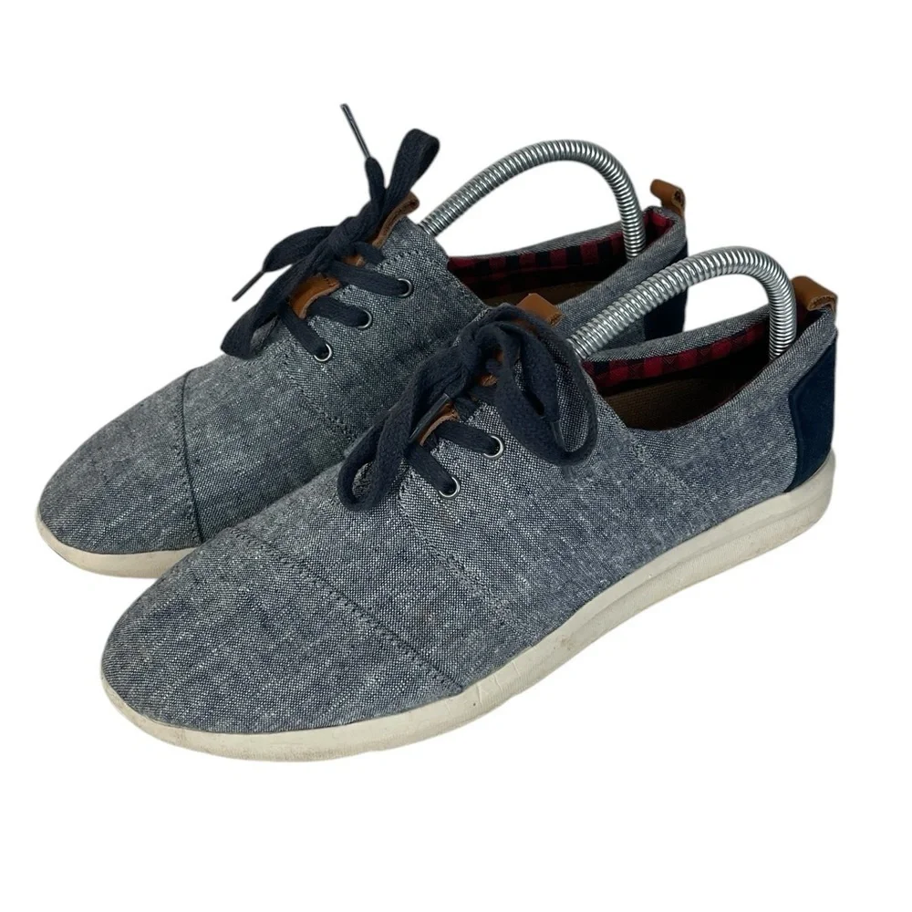 B4 Women’s TOMS Chambray Preppy Flats Shoes 9.5
